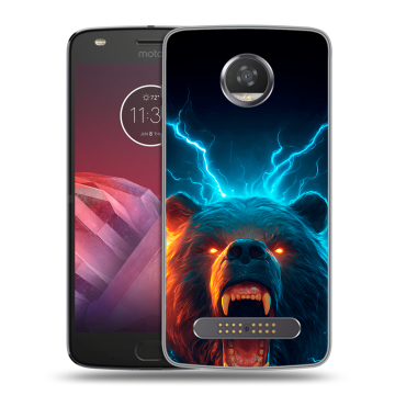 Силиконовый чехол на Motorola Moto Z2 Play с принтом Медведь Силиконовый чехол на Motorola Moto Z2 Play с принтом Медведь