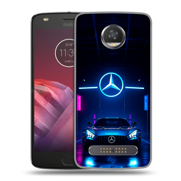 Силиконовый чехол на Motorola Moto Z2 Play с принтом Mercedes Мерседес