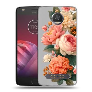 Силиконовый чехол на Motorola Moto Z2 Play с принтом цветы Силиконовый чехол на Motorola Moto Z2 Play с принтом цветы