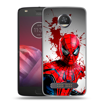 Силиконовый чехол на Motorola Moto Z2 Play с принтом Spiderman Человек паук