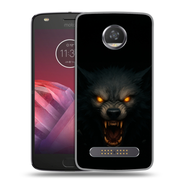 Силиконовый чехол на Motorola Moto Z2 Play с принтом Волк Силиконовый чехол на Motorola Moto Z2 Play с принтом Волк