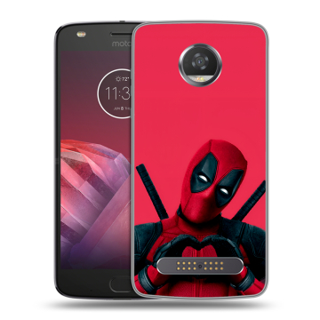 Силиконовый чехол на Motorola Moto Z2 Play с принтом Дедпул Deadpool