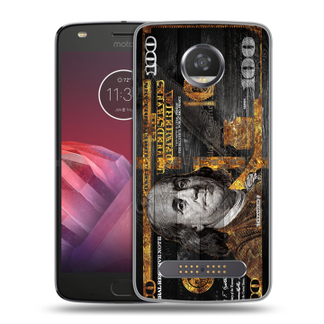 Силиконовый чехол на Motorola Moto Z2 Play с принтом Доллар деньги