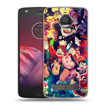 Силиконовый чехол на Motorola Moto Z2 Play с принтом Gravity Falls Гравити Фолз