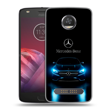 Силиконовый чехол на Motorola Moto Z2 Play с принтом Mercedes Мерседес
