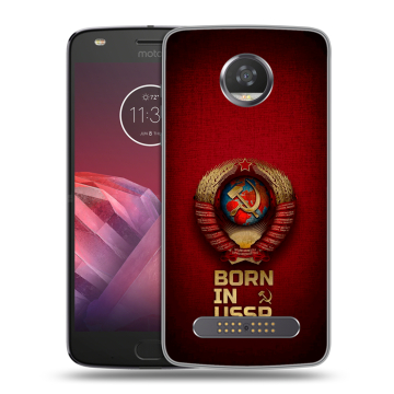 Силиконовый чехол на Motorola Moto Z2 Play с принтом Флаг Герб СССР Силиконовый чехол на Motorola Moto Z2 Play с принтом Флаг Герб СССР