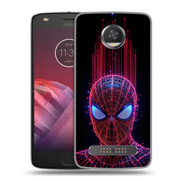 Силиконовый чехол на Motorola Moto Z2 Play с принтом Spiderman Человек паук