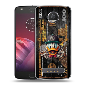 Силиконовый чехол на Motorola Moto Z2 Play с принтом Дональд Дак Доллар