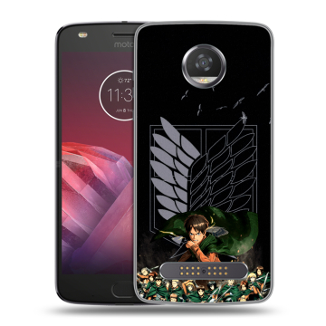 Силиконовый чехол на Motorola Moto Z2 Play с принтом Атака титанов