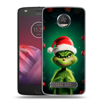 Силиконовый чехол на Motorola Moto Z2 Play с принтом Гринч Новый год Рождество Силиконовый чехол на Motorola Moto Z2 Play с принтом Гринч Новый год Рождество