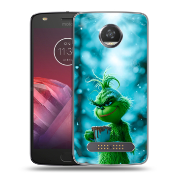 Силиконовый чехол на Motorola Moto Z2 Play с принтом Новый год гринч Силиконовый чехол на Motorola Moto Z2 Play с принтом Новый год гринч