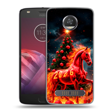Силиконовый чехол на Motorola Moto Z2 Play с принтом Новый год Силиконовый чехол на Motorola Moto Z2 Play с принтом Новый год