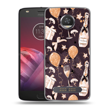 Силиконовый чехол на Motorola Moto Z2 Play с принтом Новый год Силиконовый чехол на Motorola Moto Z2 Play с принтом Новый год
