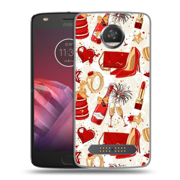 Силиконовый чехол на Motorola Moto Z2 Play с принтом Новый год Силиконовый чехол на Motorola Moto Z2 Play с принтом Новый год
