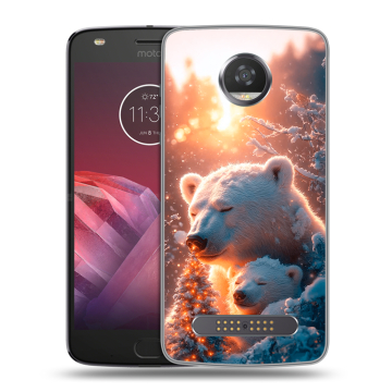 Силиконовый чехол на Motorola Moto Z2 Play с принтом Новый год