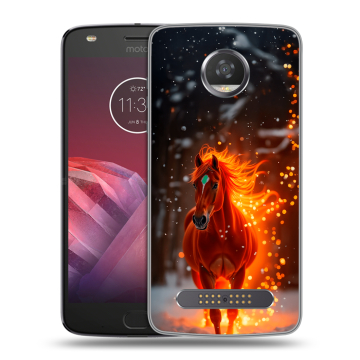 Силиконовый чехол на Motorola Moto Z2 Play с принтом Новый год