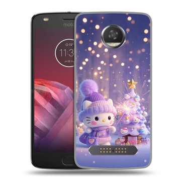 Силиконовый чехол на Motorola Moto Z2 Play с принтом Новый год