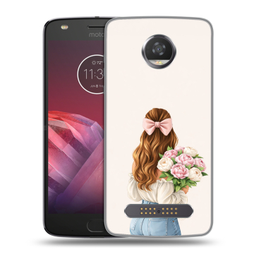 Силиконовый чехол на Motorola Moto Z2 Play с принтом женский