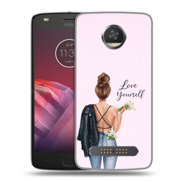 Силиконовый чехол на Motorola Moto Z2 Play с принтом женский