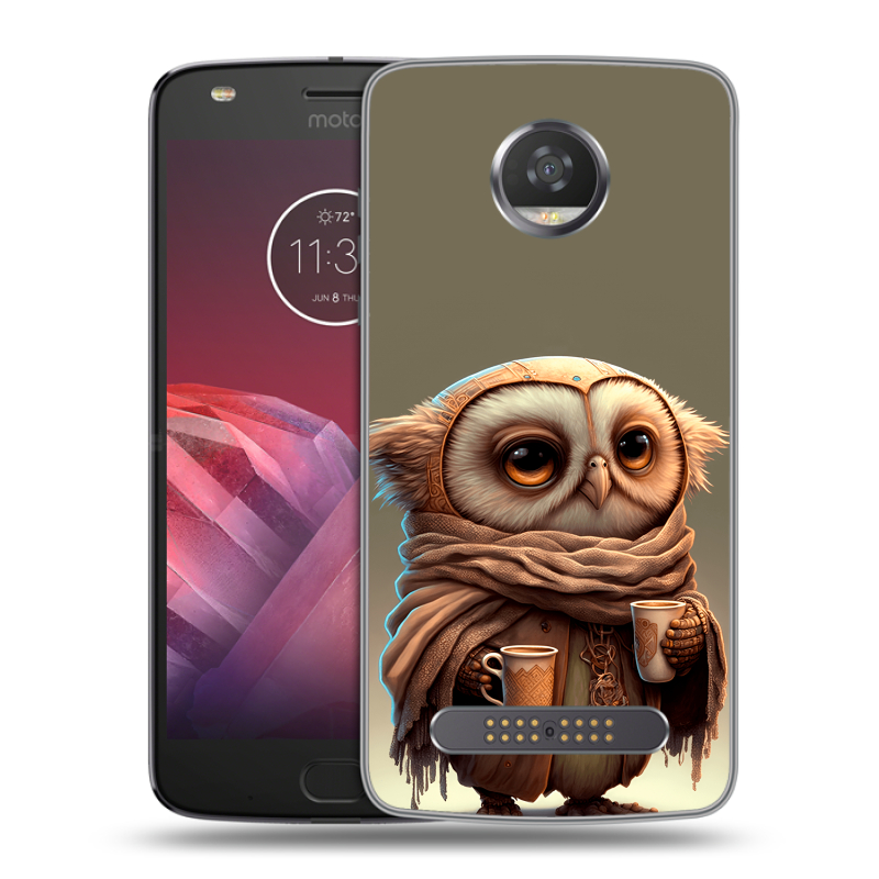 Силиконовый чехол на Motorola Moto Z2 Play с принтом Сова Силиконовый чехол на Motorola Moto Z2 Play с принтом Сова