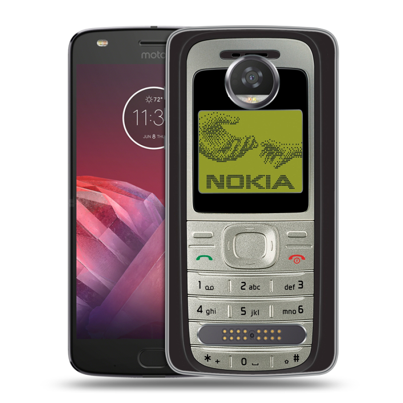 Силиконовый чехол на Motorola Moto Z2 Play с принтом Ретро Нокия Силиконовый чехол на Motorola Moto Z2 Play с принтом Ретро Нокия