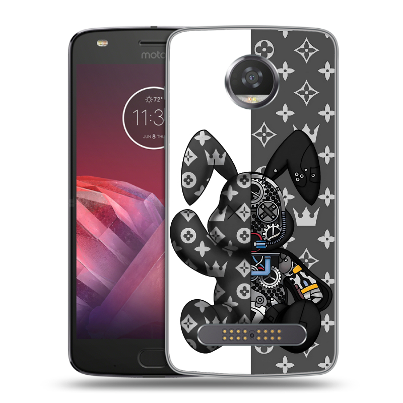 Силиконовый чехол на Motorola Moto Z2 Play с принтом Луи робот Силиконовый чехол на Motorola Moto Z2 Play с принтом Луи робот