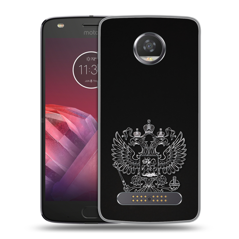 Силиконовый чехол на Motorola Moto Z2 Play с принтом Герб России Силиконовый чехол на Motorola Moto Z2 Play с принтом Герб России