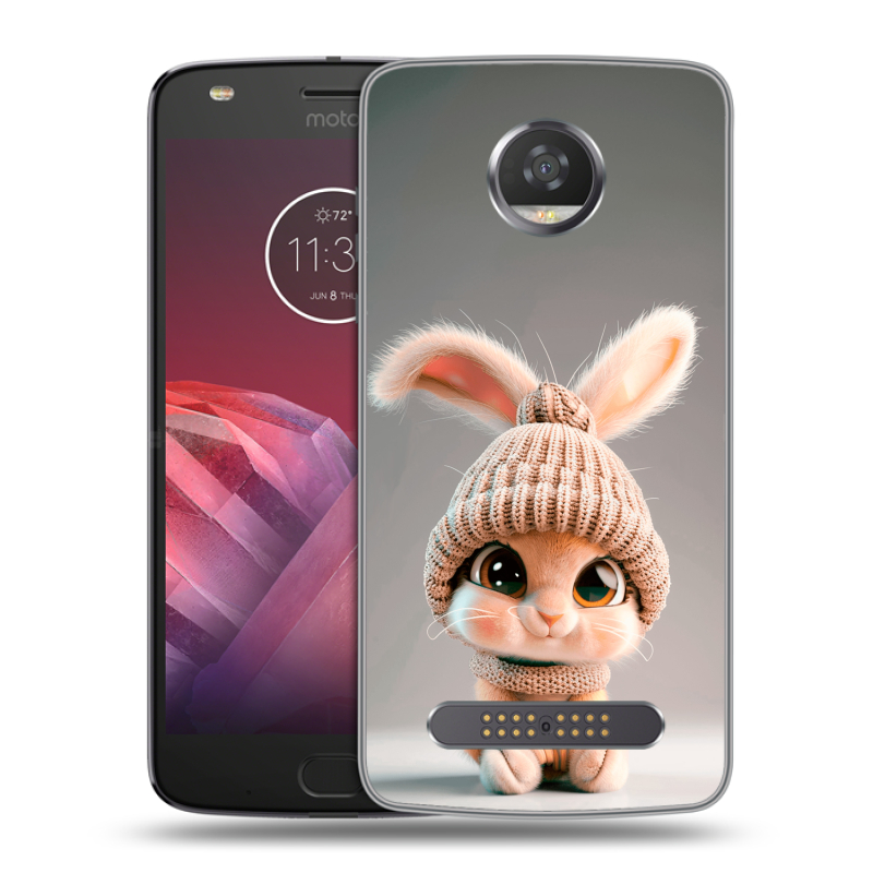 Силиконовый чехол на Motorola Moto Z2 Play с принтом Кролик Силиконовый чехол на Motorola Moto Z2 Play с принтом Кролик