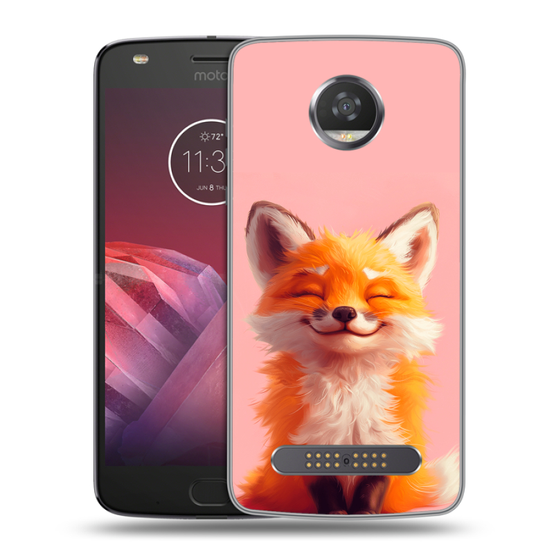 Силиконовый чехол на Motorola Moto Z2 Play с принтом милая лиса Силиконовый чехол на Motorola Moto Z2 Play с принтом милая лиса
