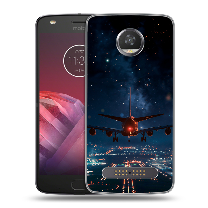 Силиконовый чехол на Motorola Moto Z2 Play с принтом самолет Силиконовый чехол на Motorola Moto Z2 Play с принтом самолет