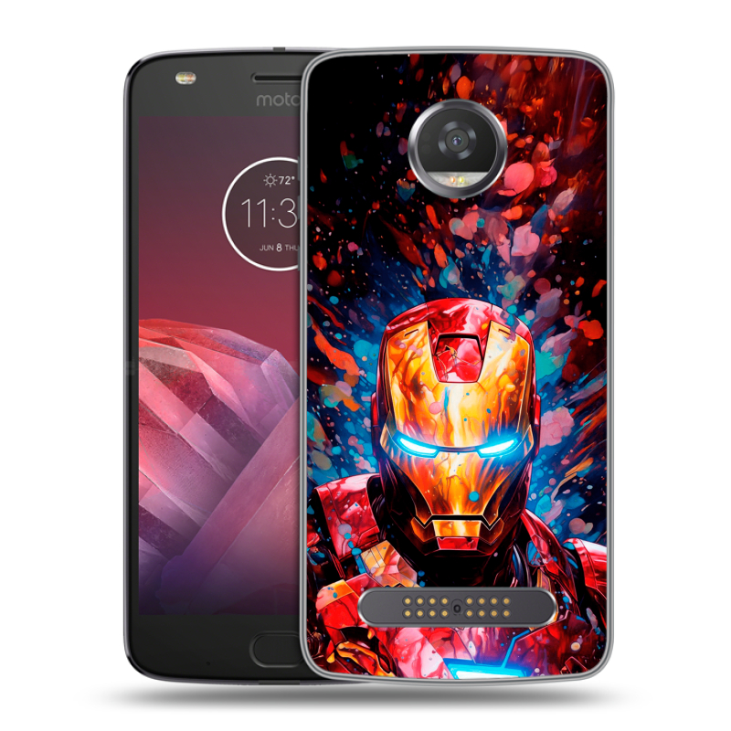Силиконовый чехол на Motorola Moto Z2 Play с принтом Железный человек Ironman Силиконовый чехол на Motorola Moto Z2 Play с принтом Железный человек Ironman