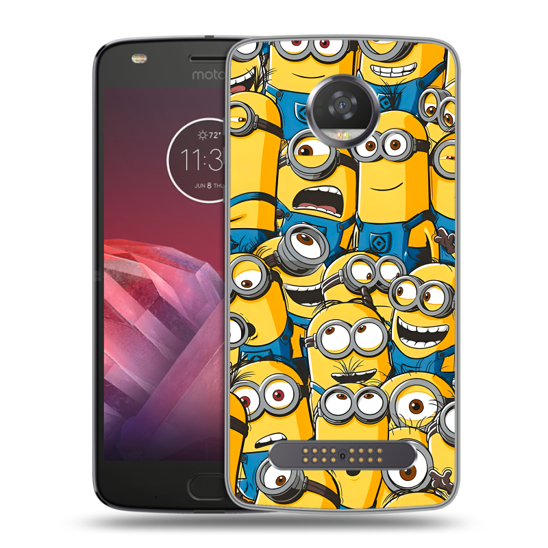 Силиконовый чехол на Motorola Moto Z2 Play с принтом Миньоны Силиконовый чехол на Motorola Moto Z2 Play с принтом Миньоны