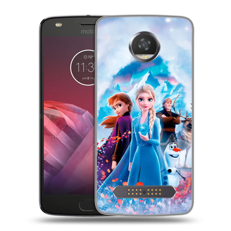 Силиконовый чехол на Motorola Moto Z2 Play с принтом Холодное сердце Frozen Силиконовый чехол на Motorola Moto Z2 Play с принтом Холодное сердце Frozen