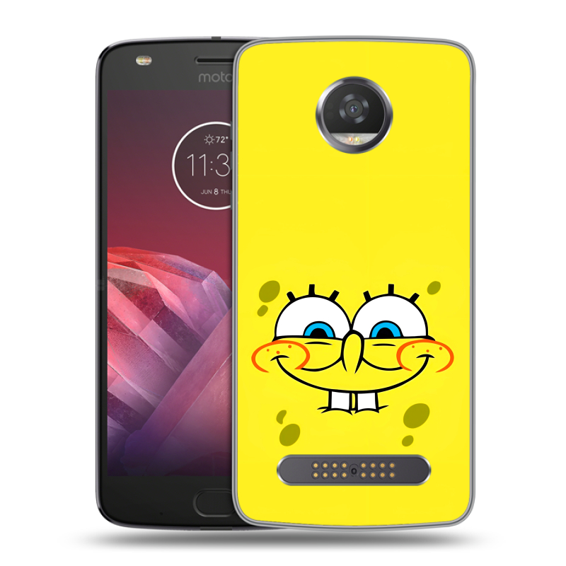 Силиконовый чехол на Motorola Moto Z2 Play с принтом спанчбоб спанч боб Силиконовый чехол на Motorola Moto Z2 Play с принтом спанчбоб спанч боб