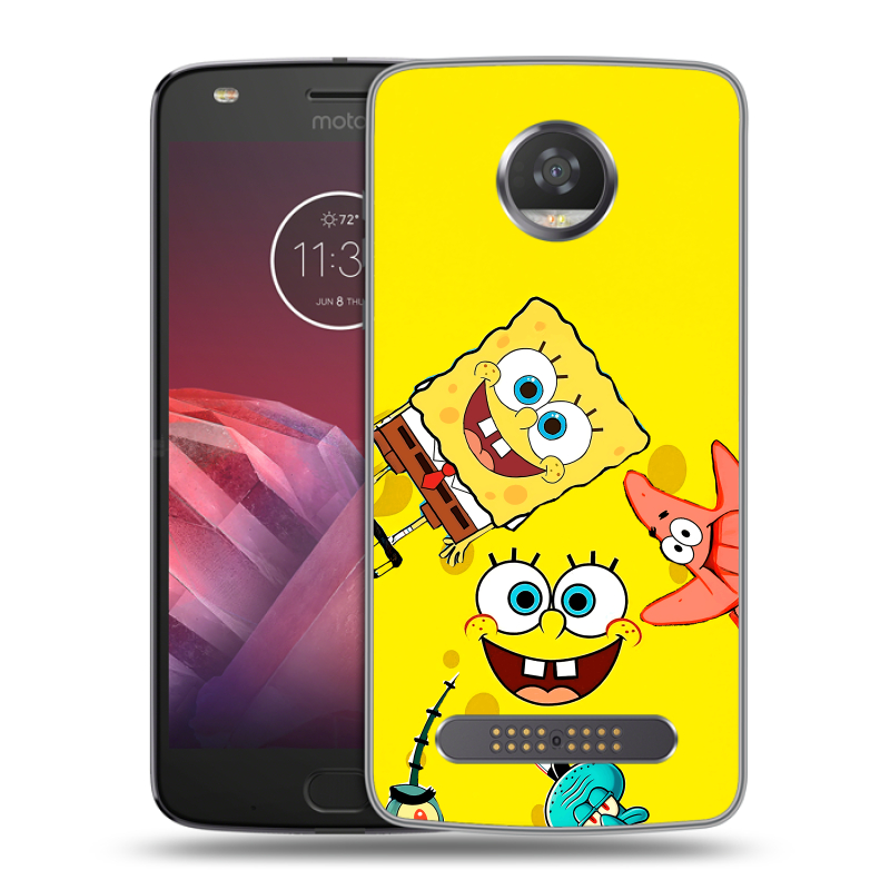 Силиконовый чехол на Motorola Moto Z2 Play с принтом Спанч боб Спанчбоб Силиконовый чехол на Motorola Moto Z2 Play с принтом Спанч боб Спанчбоб