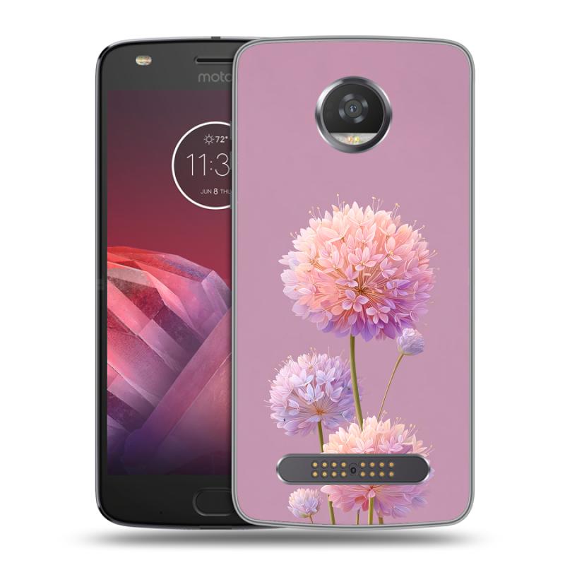 Силиконовый чехол на Motorola Moto Z2 Play с принтом Цветы Силиконовый чехол на Motorola Moto Z2 Play с принтом Цветы