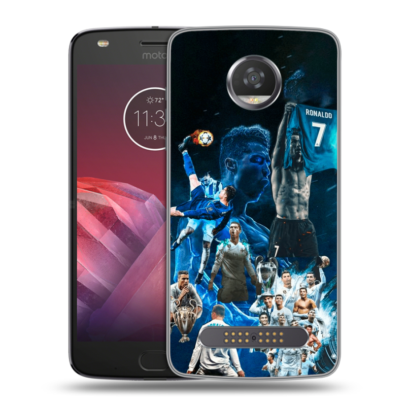 Силиконовый чехол на Motorola Moto Z2 Play с принтом Реал Роналдо Силиконовый чехол на Motorola Moto Z2 Play с принтом Реал Роналдо