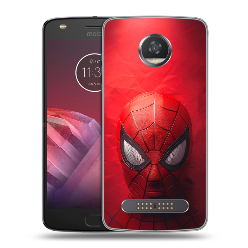 Силиконовый чехол на Motorola Moto Z2 Play с принтом Spiderman Человек паук Силиконовый чехол на Motorola Moto Z2 Play с принтом Spiderman Человек паук