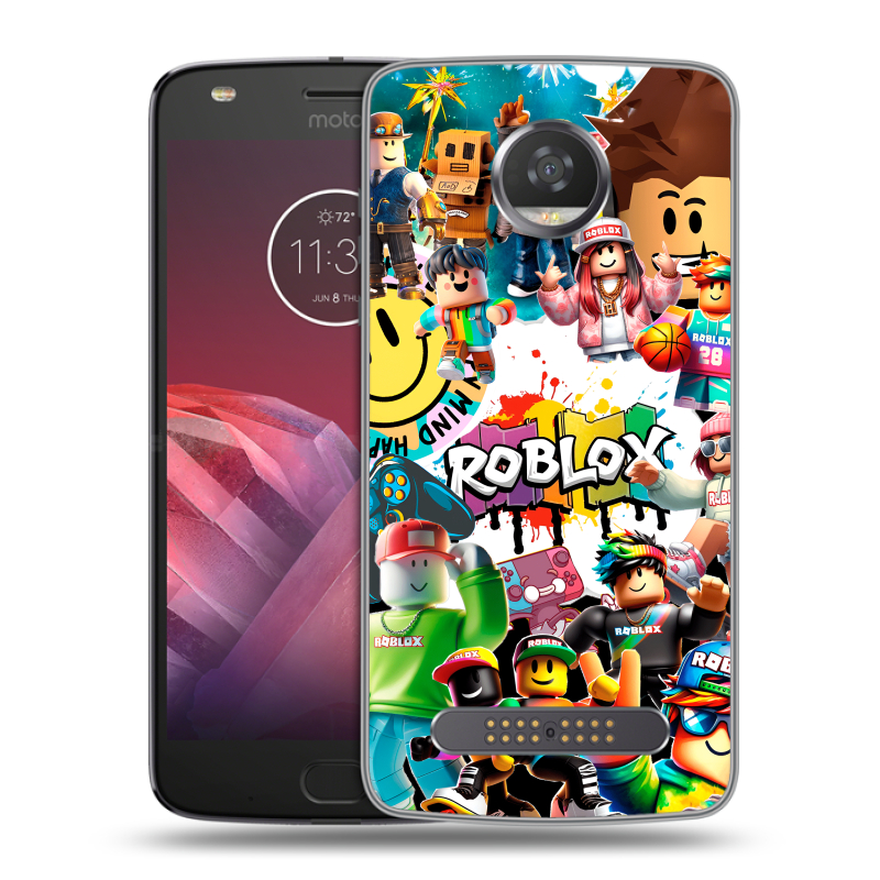 Силиконовый чехол на Motorola Moto Z2 Play с принтом Roblox Роблокс Силиконовый чехол на Motorola Moto Z2 Play с принтом Roblox Роблокс