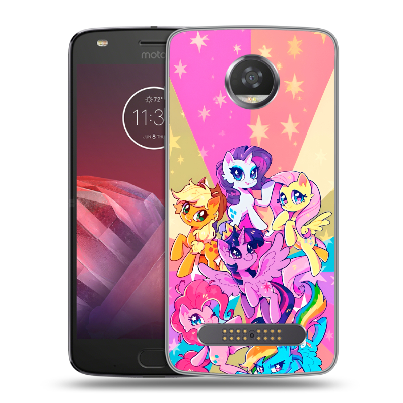 Силиконовый чехол на Motorola Moto Z2 Play с принтом My little pony Дружба чудо Силиконовый чехол на Motorola Moto Z2 Play с принтом My little pony Дружба чудо