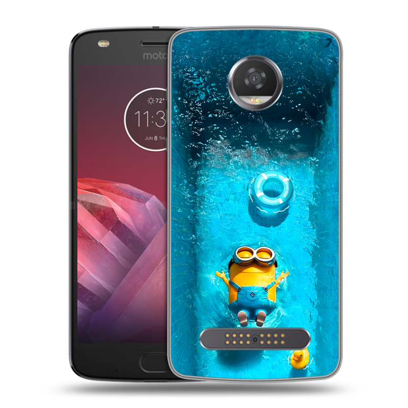Силиконовый чехол на Motorola Moto Z2 Play с принтом Миньоны Силиконовый чехол на Motorola Moto Z2 Play с принтом Миньоны