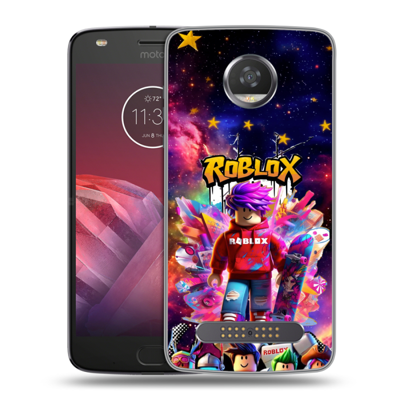 Силиконовый чехол на Motorola Moto Z2 Play с принтом Roblox Роблокс Силиконовый чехол на Motorola Moto Z2 Play с принтом Roblox Роблокс