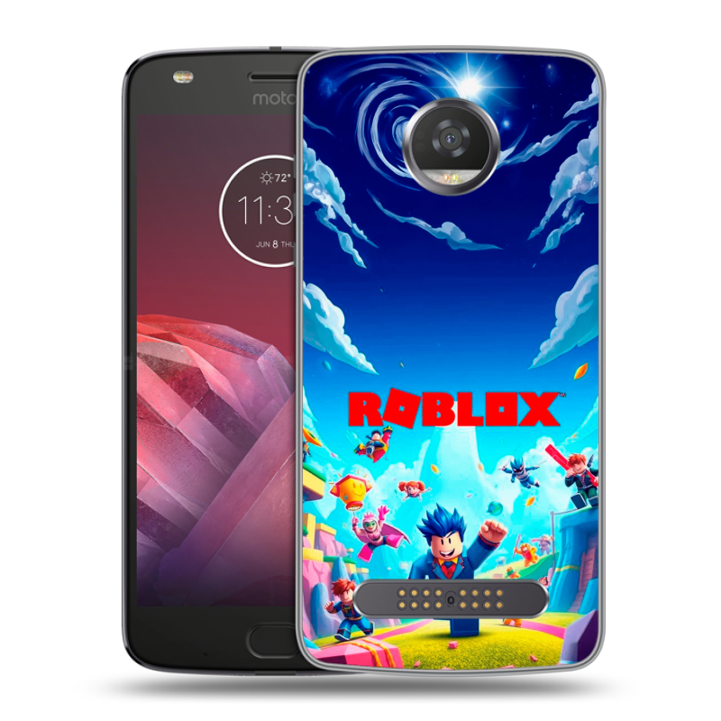 Силиконовый чехол на Motorola Moto Z2 Play с принтом Roblox Роблокс Силиконовый чехол на Motorola Moto Z2 Play с принтом Roblox Роблокс