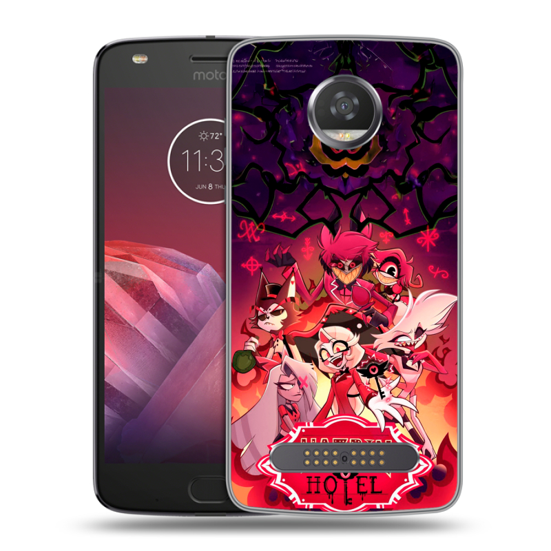 Силиконовый чехол на Motorola Moto Z2 Play с принтом Hazbin Hotel Отель Хазбин Силиконовый чехол на Motorola Moto Z2 Play с принтом Hazbin Hotel Отель Хазбин