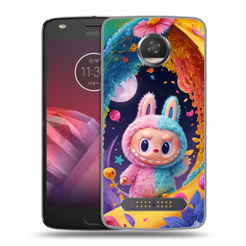 Силиконовый чехол на Motorola Moto Z2 Play с принтом Labubu Лабубу Силиконовый чехол на Motorola Moto Z2 Play с принтом Labubu Лабубу