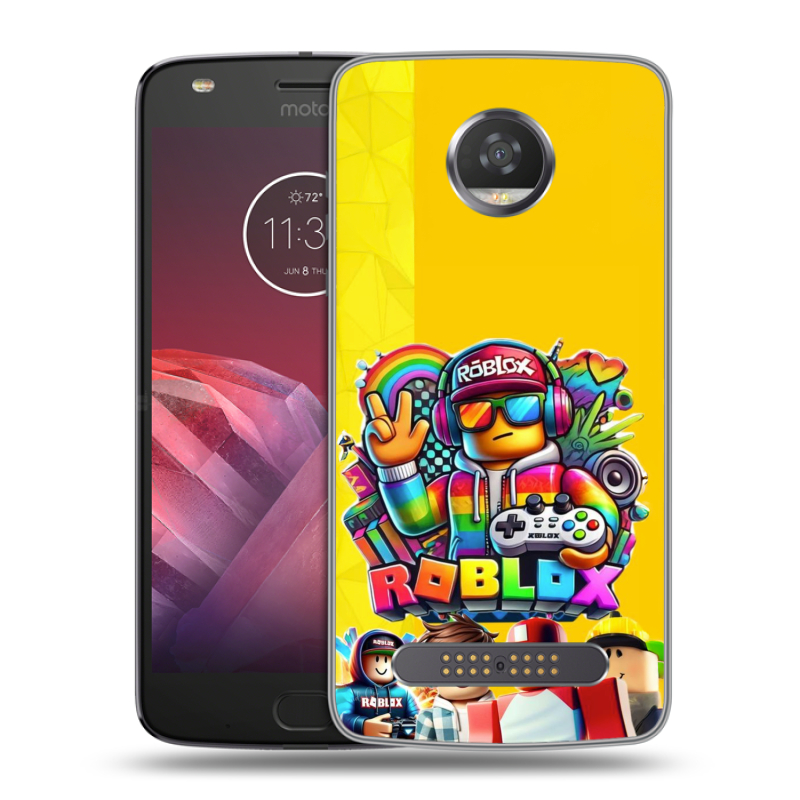 Силиконовый чехол на Motorola Moto Z2 Play с принтом Roblox Роблокс Силиконовый чехол на Motorola Moto Z2 Play с принтом Roblox Роблокс