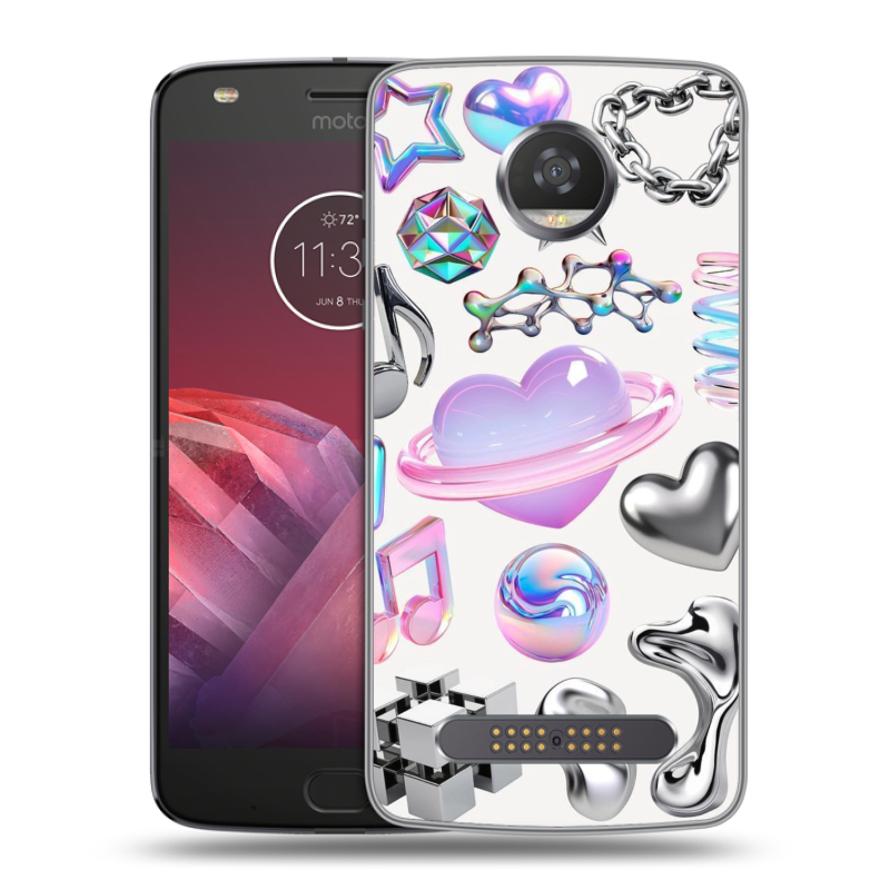 Силиконовый чехол на Motorola Moto Z2 Play с принтом Y2K Силиконовый чехол на Motorola Moto Z2 Play с принтом Y2K