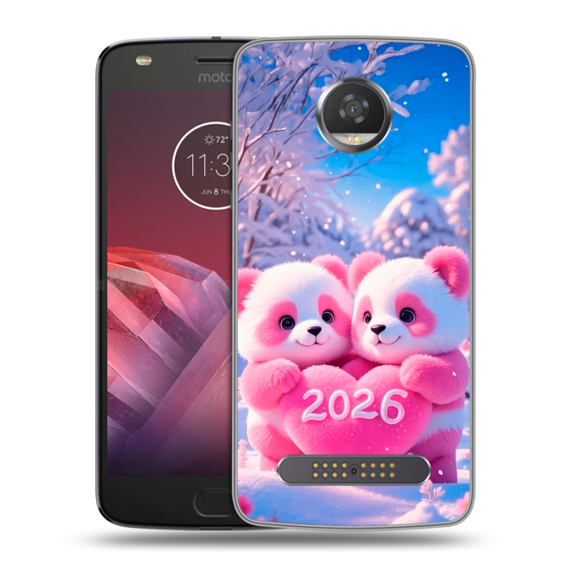 Силиконовый чехол на Motorola Moto Z2 Play с принтом Новый год Силиконовый чехол на Motorola Moto Z2 Play с принтом Новый год