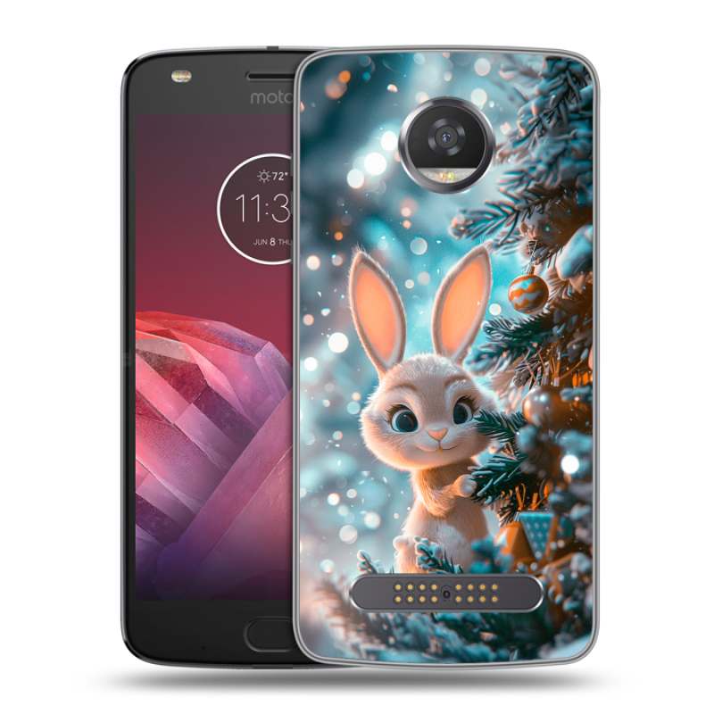 Силиконовый чехол на Motorola Moto Z2 Play с принтом Новый год Силиконовый чехол на Motorola Moto Z2 Play с принтом Новый год