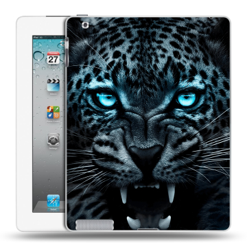Пластиковый чехол на Ipad 2/3/4 с принтом Темный леопард